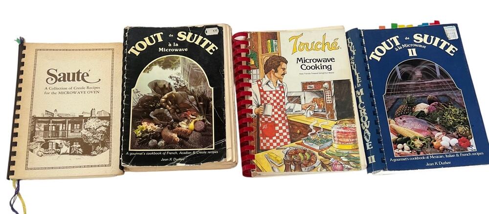 Vintage Louisiana Microwave Cookbook Lot 4 Tout de Suite Cajun Recipes Retro
